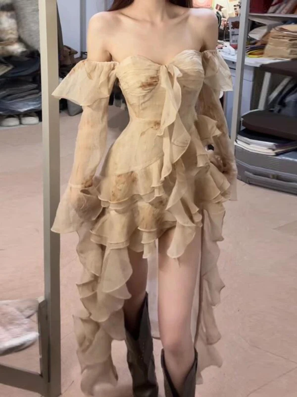 

Потрясающе красивое платье уникального дизайна во французском стиле с завышенной талией, из хлопка, модное, элегантное, для женщин, весна.