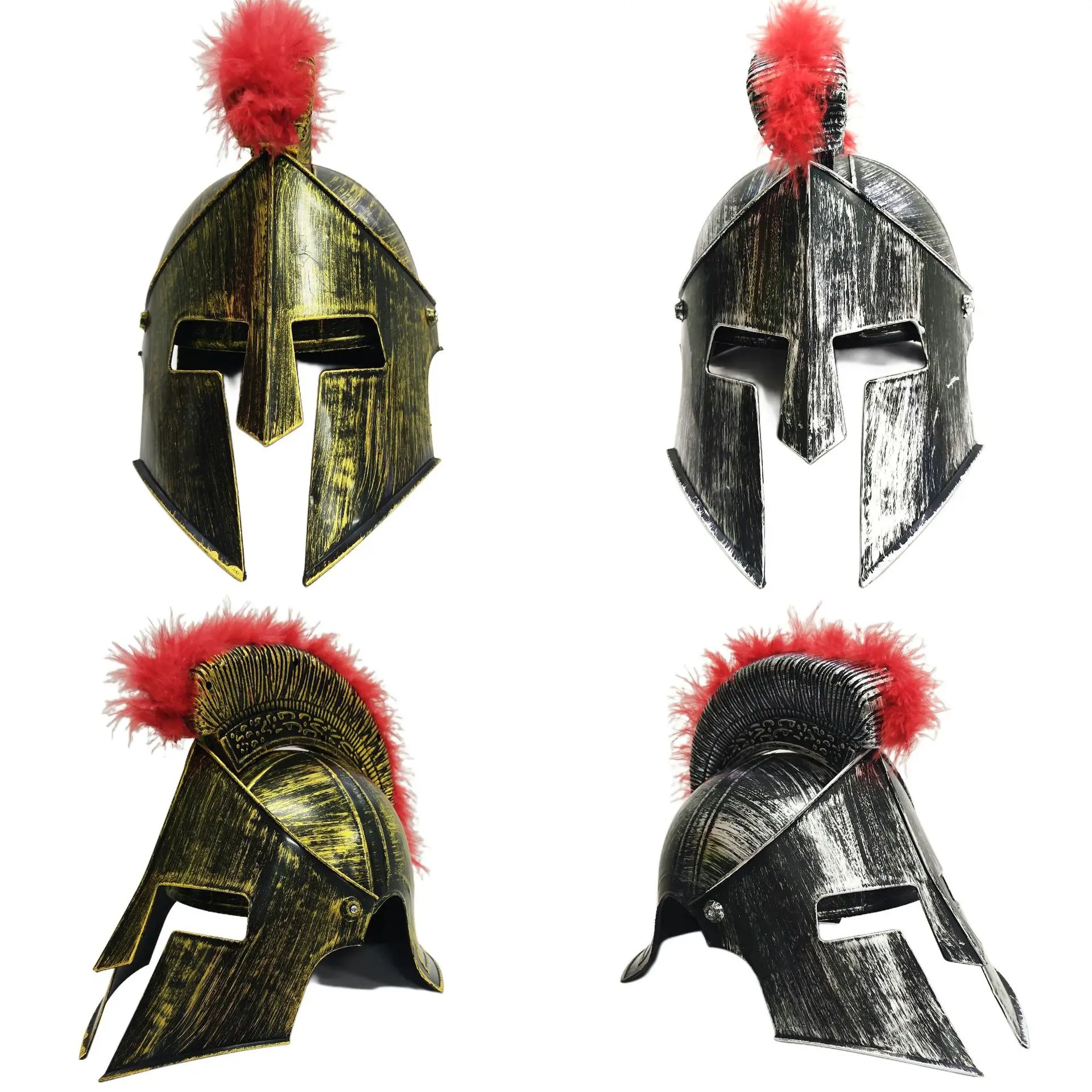 Sombrero de Plástico Retro con Cuernos de Pirata Vikingo, Casco de Guerrero Romano Antiguo, Casco de Samurái, Accesorios de Disfraces para Fiestas de Halloween