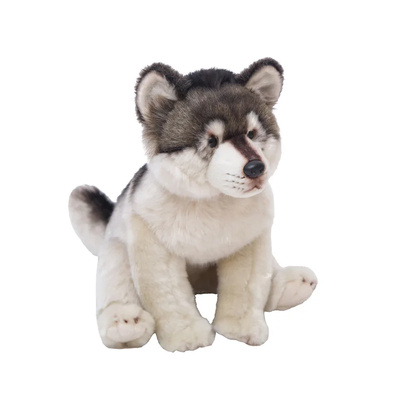 new plush wolf toy high quality wolf baby doll kids‘ Christmas birthday gift About 38*21*26cm