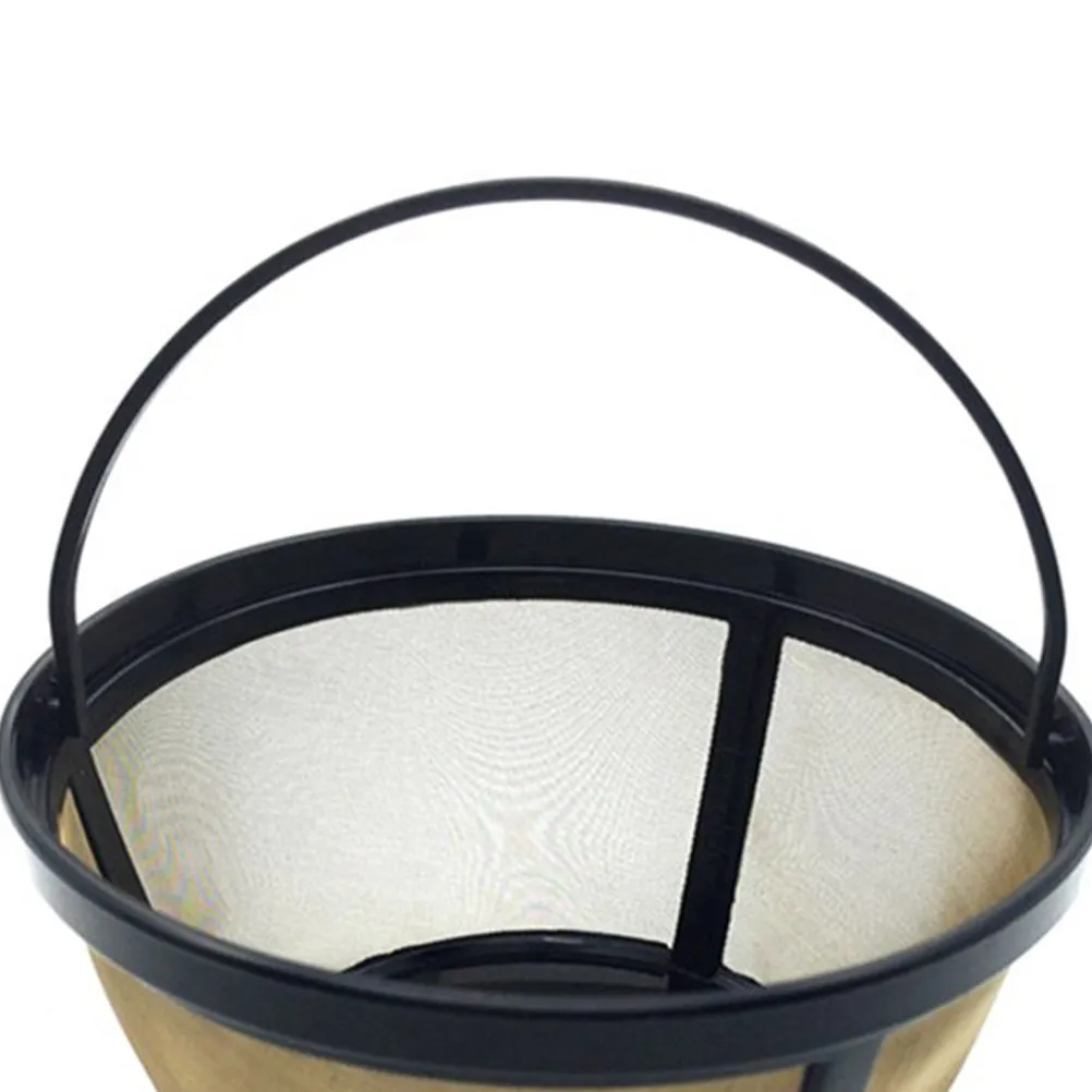 2Pcs Coffee Filter Reusable Cone Shape Bucket Mesh Basket Gold Precision Uniform Stable Filter for Coffeemakers