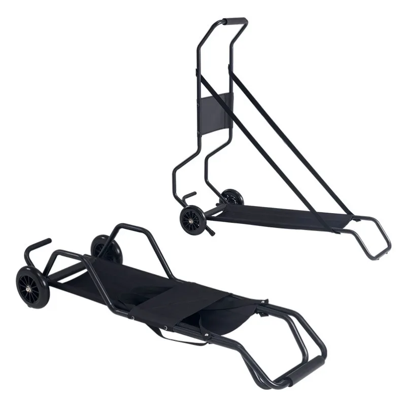 Foldable Metal Hand Trolley Retractable Pull Cart for Massage Bed Cargo Transportation