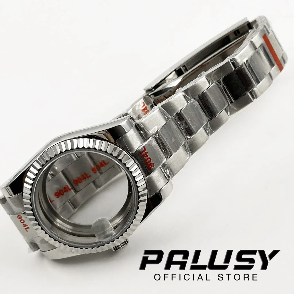 Funda de reloj resistente al agua, cristal de zafiro, 36MM/40MM, alta calidad, curva estriada, NH34, NH35, NH36, NH38, NH70, NH72, ETA2824