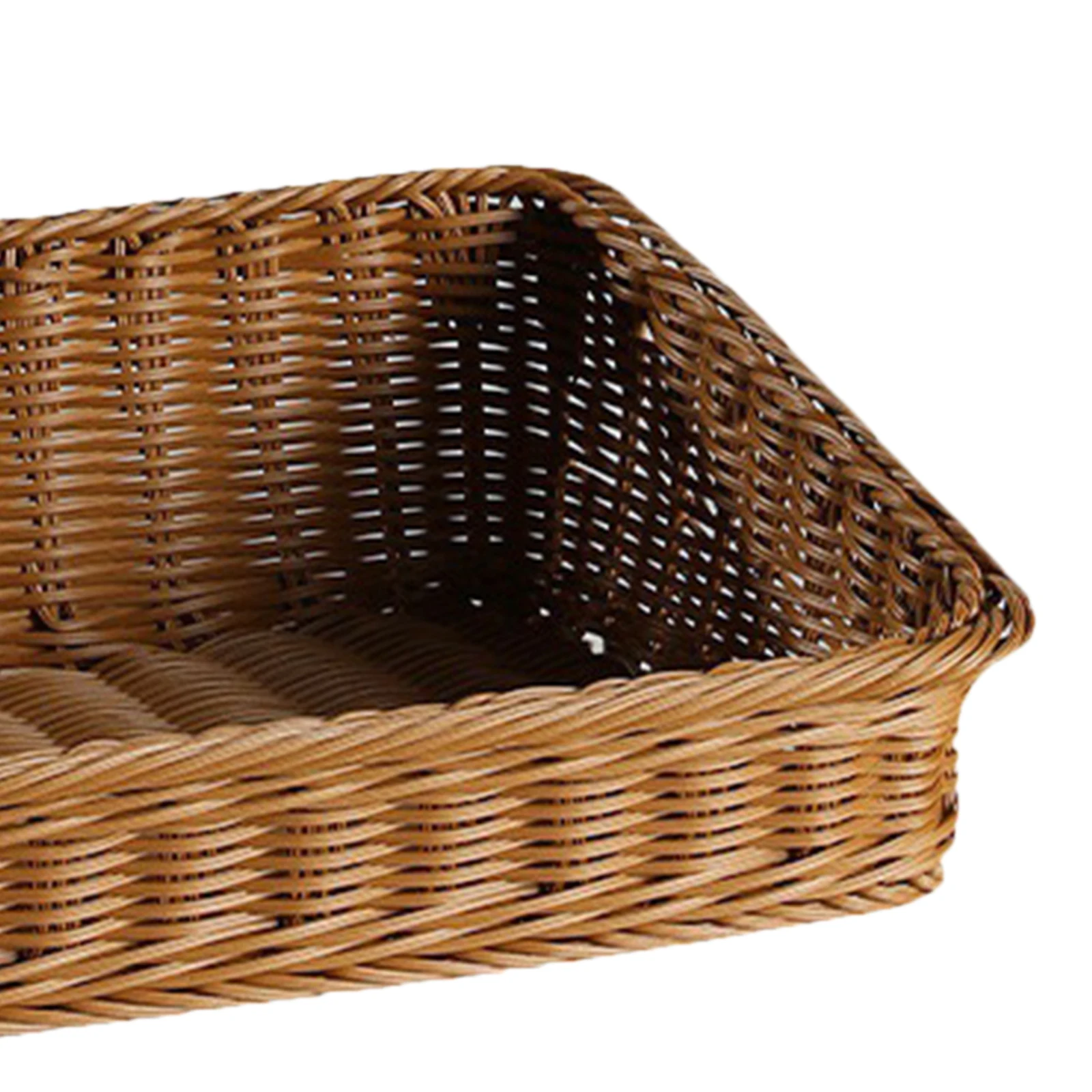 Bread Basket Imitation Rattan Basket Food Fruit Storage Woven Fruit Basket Organizer for Table Picnic Outdoor Table Organizer