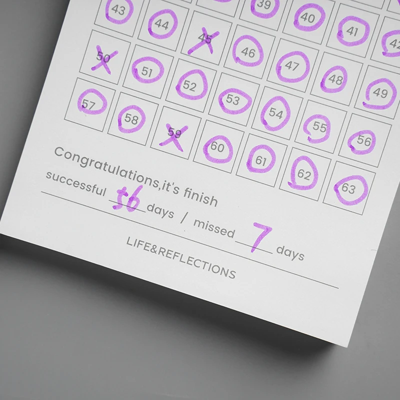 9-week Challenge Plan 63 Days Habbit Tracker Punch-in Stickless Study Plan Self-discipline Challenge Task Tracking Goal Planner