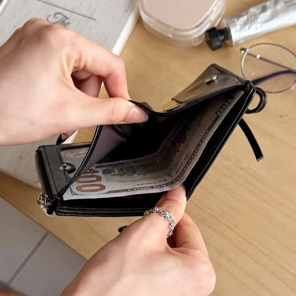 

Новый складной кошелек для монет на молнии, портативный держатель для кредитных карт, сумка-клатч с бантом для девочек