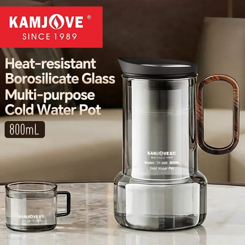 

Термостойкий универсальный кувшин для холодной воды, чайник из дутого высокосиликатного стекла ручной работы с премиальной текстурой для заваривания чая