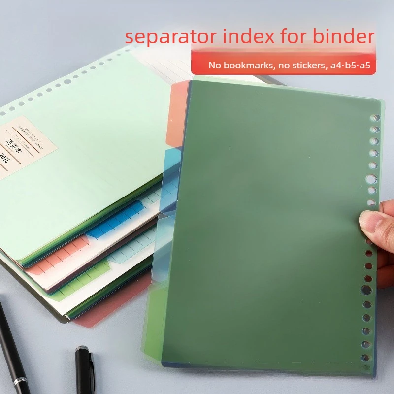 4Pcs PP Morandi Color Separator Refill Pages A4 A5 B5 Thick Plastic Paper Dividers for Loose-leaf Binder