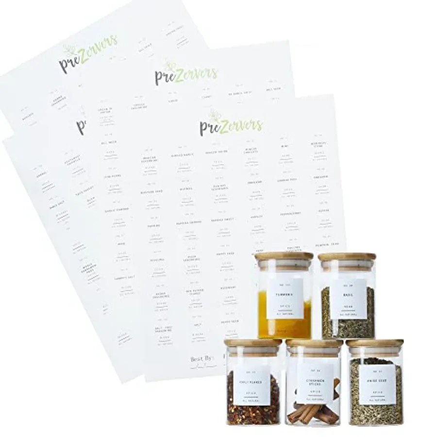 

160 Minimalist Spice Jar Labels 133 PRE-Printed Spice Labels 11 DIY White Blank Labels 16 Best by Date Spice Label Waterproof M