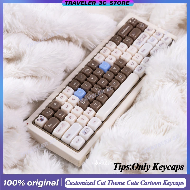 

НОВЫЕ Maorbeng индивидуальные колпачки для клавиш с изображением кота, милые мультяшные колпачки для клавиш MAO, механическая клавиатура, колпачки для ноутбука, ПК, подарок, прозрачные