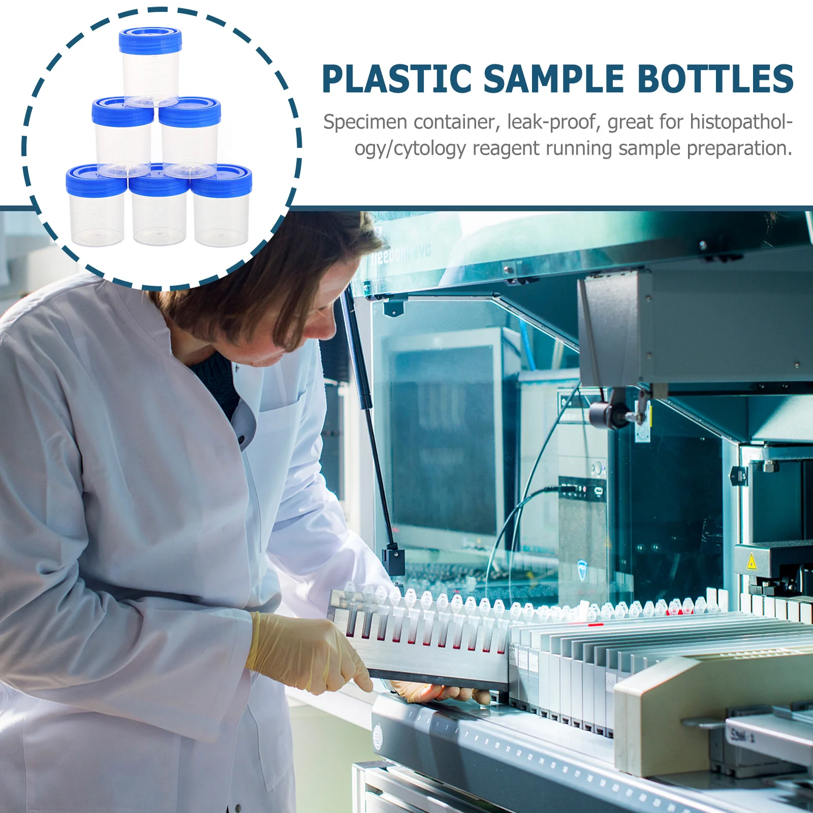 

50Pcs 40ml Urine Sample Cups Plastic Screw Cap Specimen Containers Leak Proof Medical Use Specimen Cup Urine Container