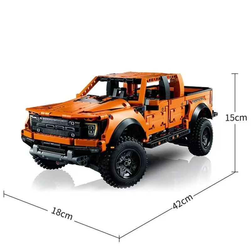 1379 sztuk technicznych Ford Raptors F-150 ciężarówka typu Pickup wyścigowy pojazd samochodowe klocki budowlane montuje 42126 modele klocków dla dzieci zabawki prezenty