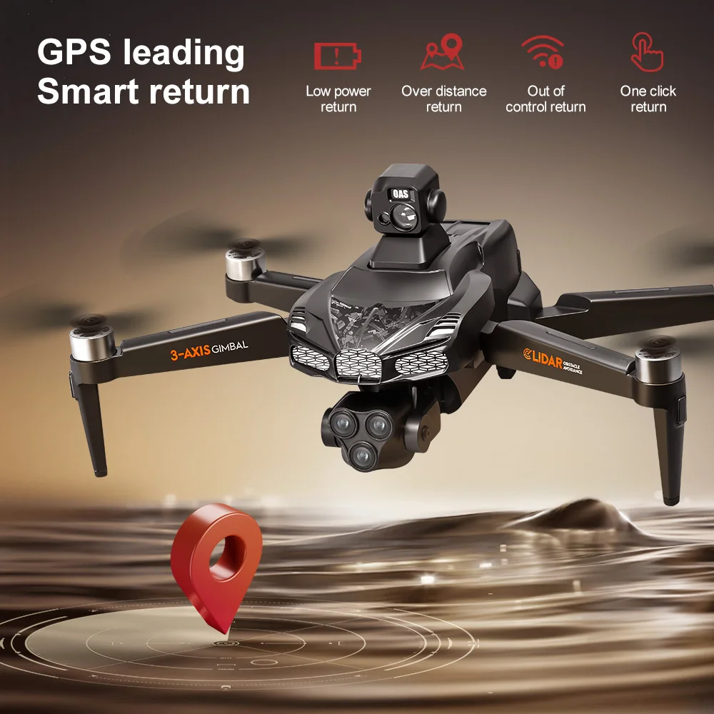 V668 GPS 드론 8K 전문가용 3축 PTZ HD 트리플 카메라 5G WIFI FPV 드론 장애물 회피 브러시리스 모터 RC 쿼드콥터 장난감