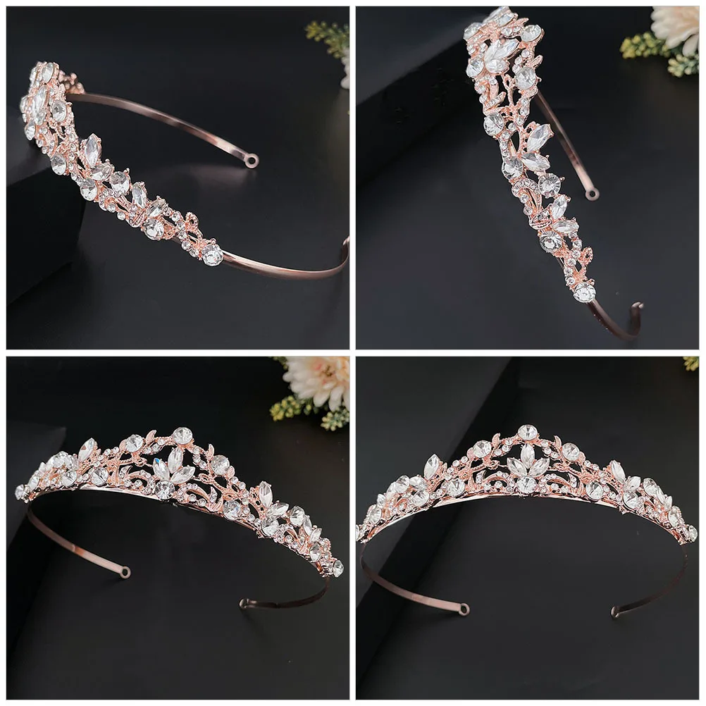 

Rhinestone Small Crown Tiara Elegant Bridal Headband Wedding Birthday Hair Accessory for Women Girls Birthday Crown