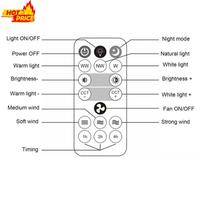 E27 30W 86V‑265V Timer Ceiling Fan with Dimmable LED Light Lamp Remote Control