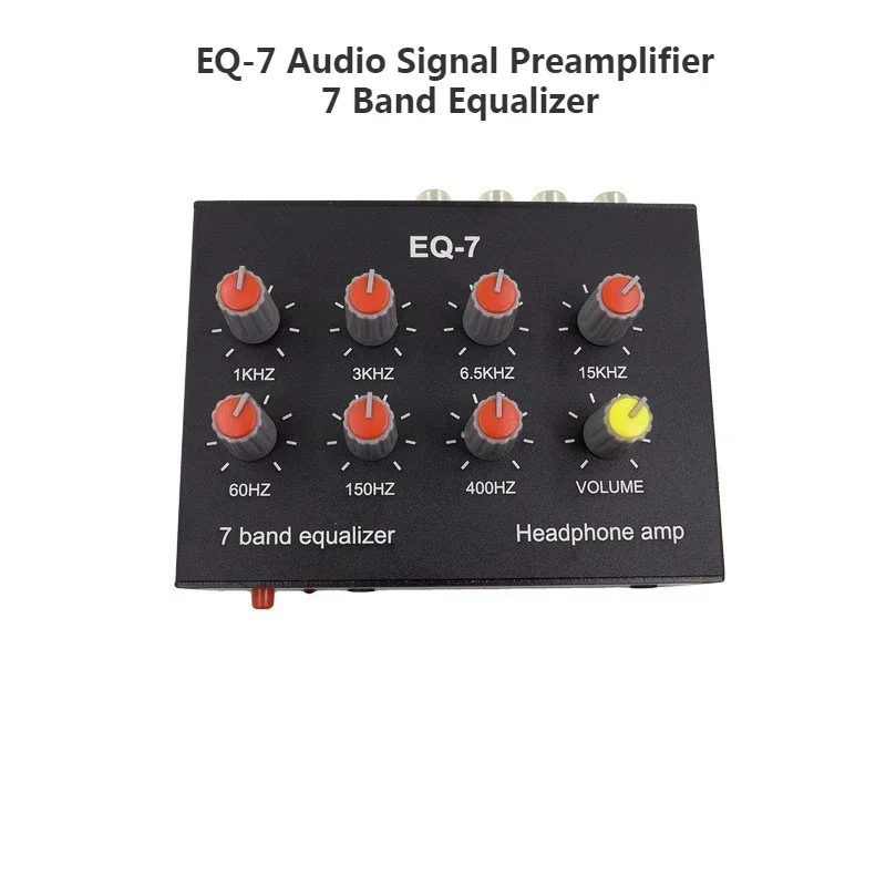 EQ-7 Audio, Audio Preamplifier sinyal Audio 7 Band Equalizer dapat diatur suara Bass Sekolah Tinggi telepon komputer Headphone Amplifier