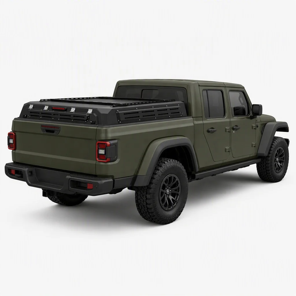 Aluminum Alloy Manual Locking Waterproof Powder Coated Swing Door Sturdy Build Pickup Bed Canopy Gear Transport