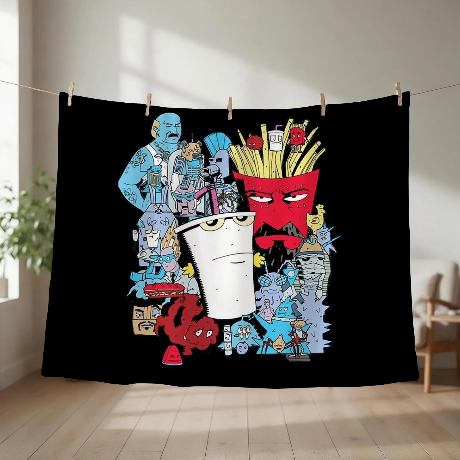Aqua Teen Hunger Force Throw Blanket Luxury St Summer Picnic Sleeping Bag Blankets