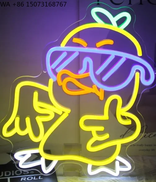 انخفاض الشحن مخصص LED النيون بطة ديكور سطوع يمكن السيطرة عليها محلات مكتب داخلية الإعلان للمباني حفلات الزفاف #1