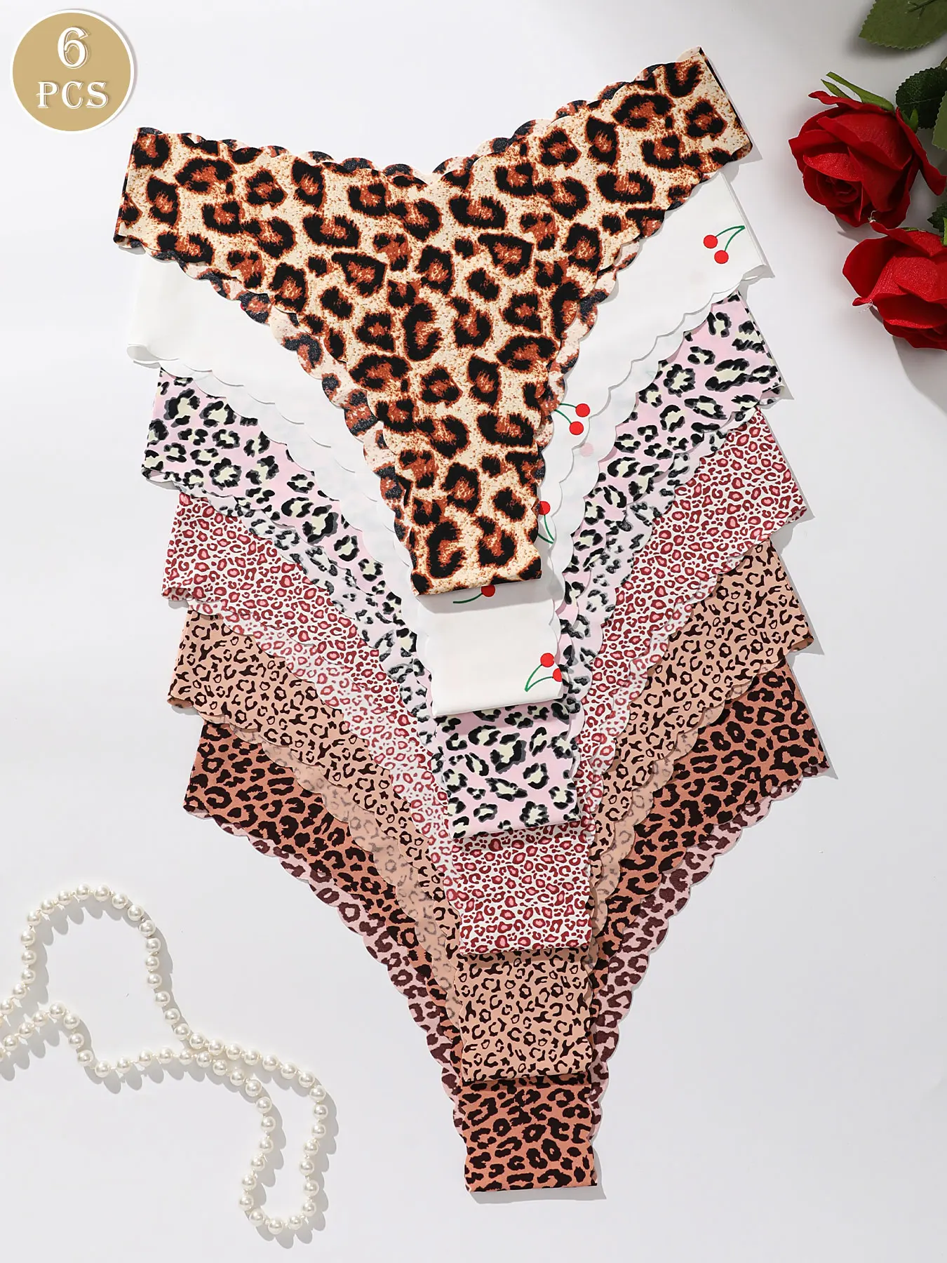 6pcs/Pack Women's Seamless Panties, Comfortable, Sexy, Close-Fitting, Soft Triangle Underwear