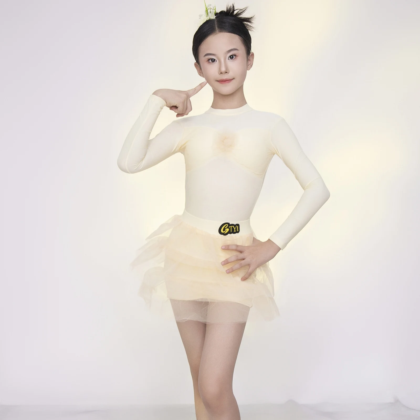 الأطفال قاعة الرقص الدعاوى الفتيات الأصفر فساتين الرقص اللاتينية الاطفال رومبا سامبا اللاتينية الرقص المنافسة ازياء SL13717