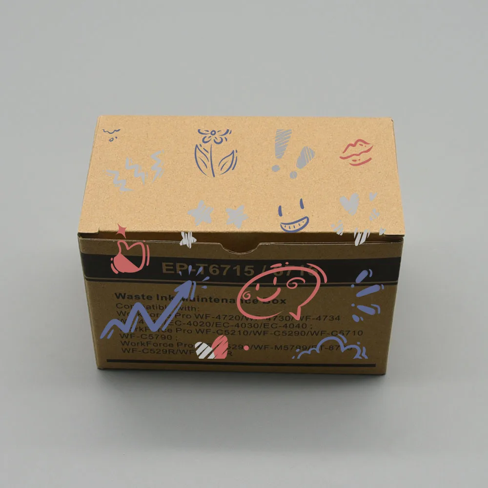 

1 шт. T6715 Коробка резервуара для обслуживания чернил для EPSON WF 4720 4730 4734 4740 4745 3820 4820 3823 4830 4833 4834 C4310 EC 4040 4020 4030