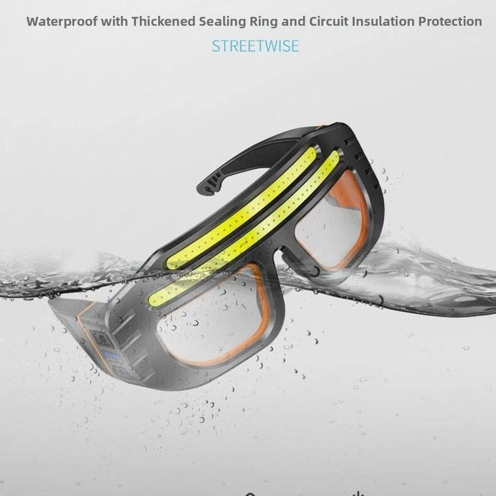 New Rechargeable LED Glasses Headlamp Wide Beam Multifunctional Wearable LED Headlight Eyewear Headlamp Automotive Maintenance