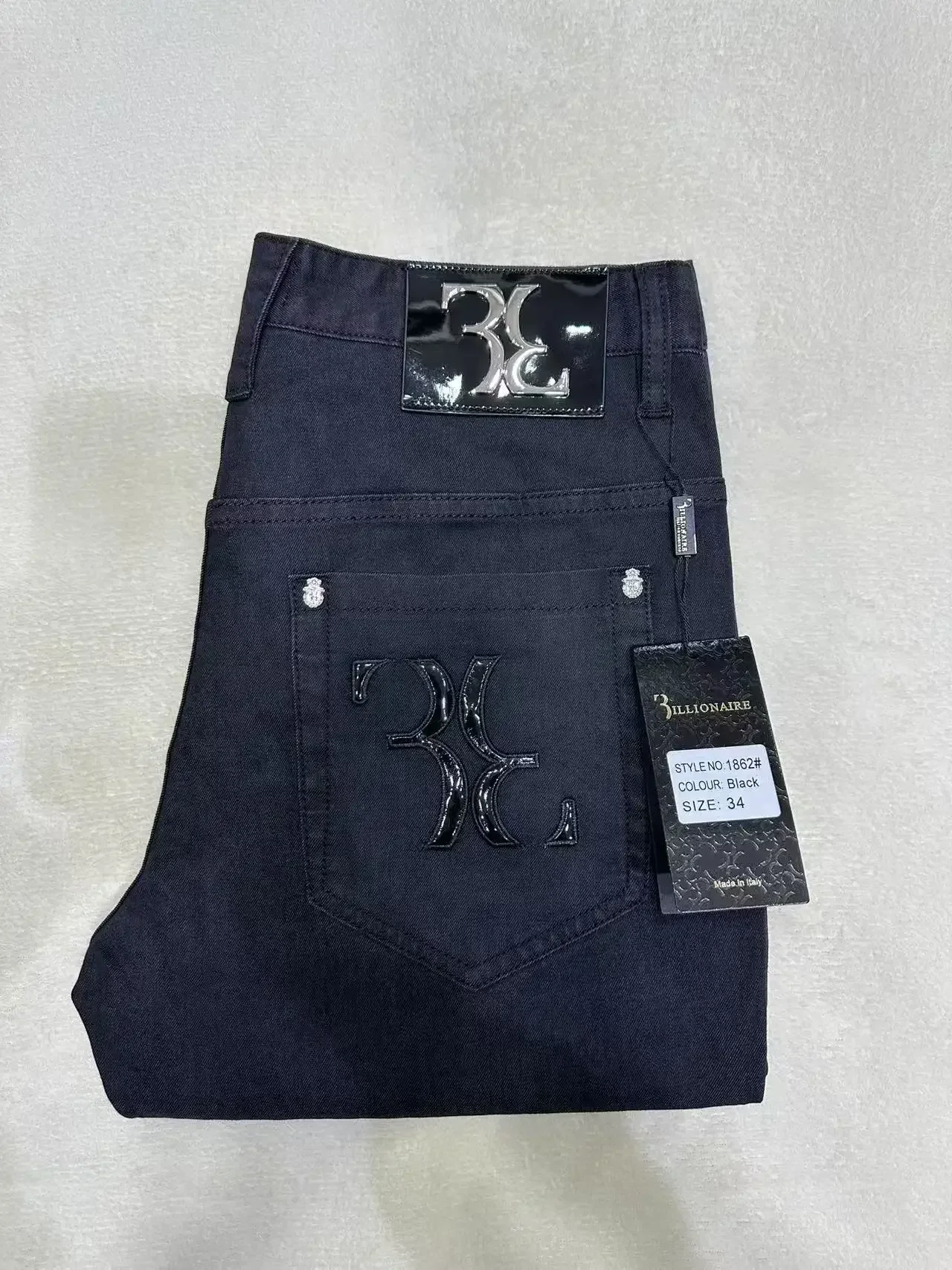 

BILLIONAIRE BLSK CPRT Jeans Men 2025 Spring Summer new casual Embroidery comfortable elasticity Sports Big size 34-42 Pants