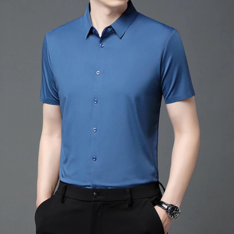 ELITEVESTA Men's Short Sleeve Shirt Solid 6