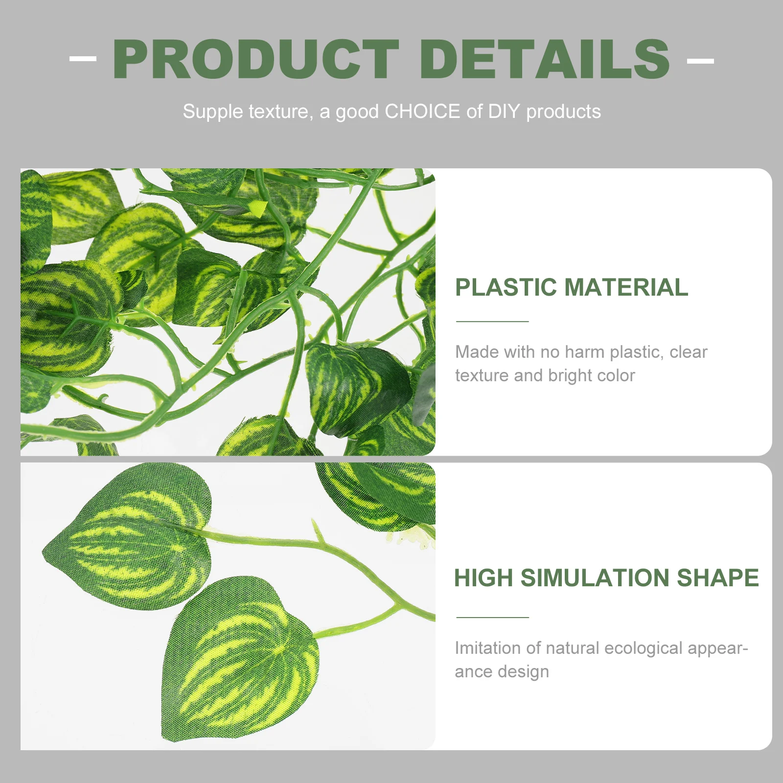 

3D Realistic Fake Vine Plants Reptile Terrarium Decor Safe Durable Plastic Bright Color Easy Install Suction Cup Terrarium