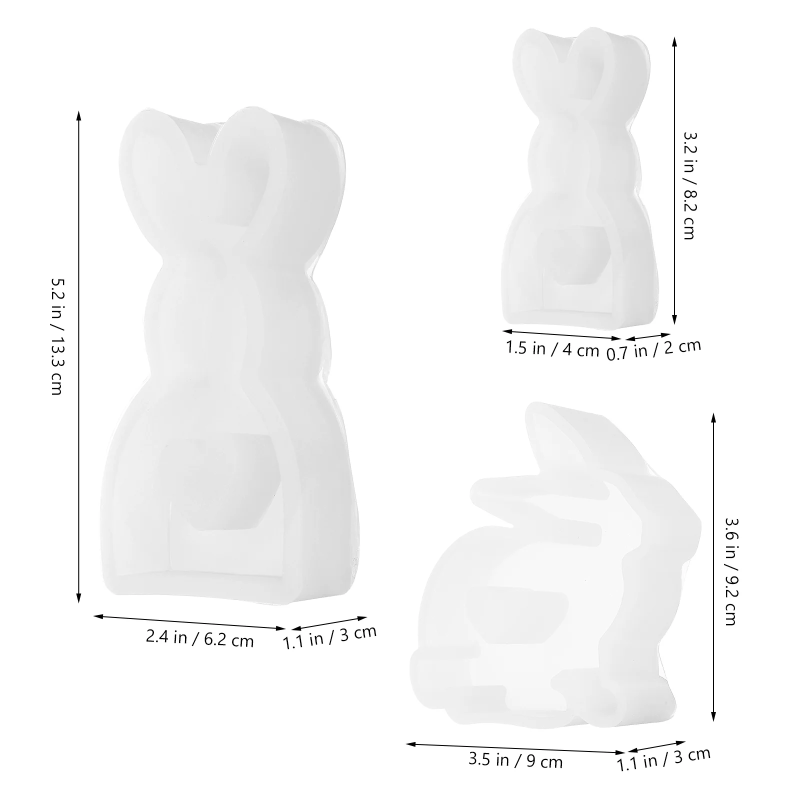 3 Pcs Cake Puck Mold Easter Bunny Stencil Mini Cookie Cutters Molds For Chocolate Rabbit Candy