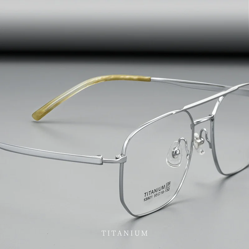 DIEDIESEE Polygonal Double Beam Large Frame Can Be Matched With Myopia Ultra Light Fashion Retro Prescription Glasses X15901T