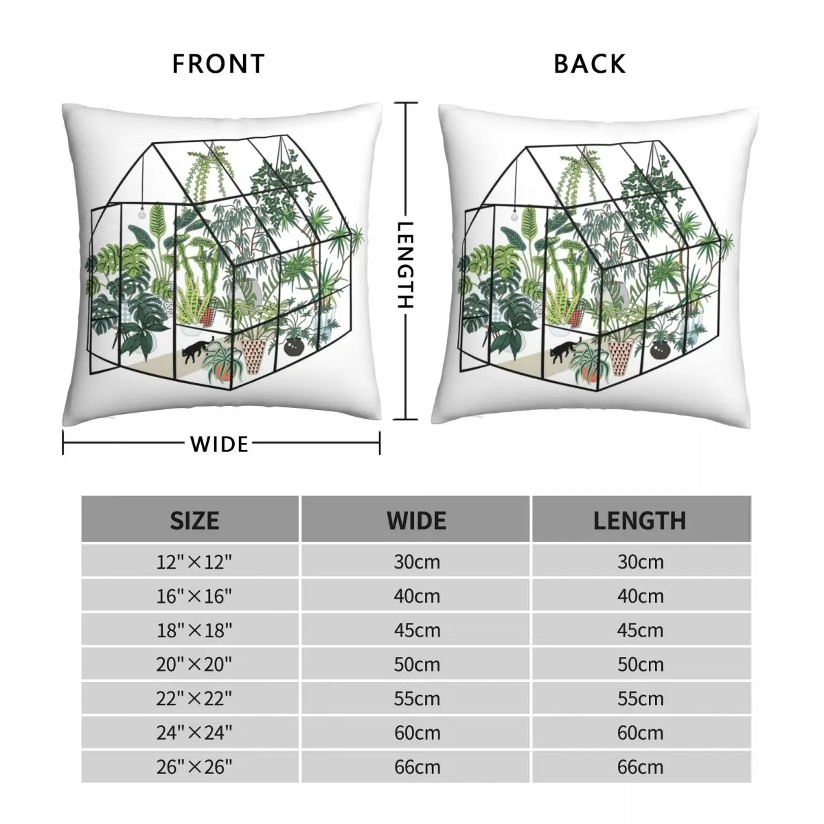 Greenhouse With Plants Square Pillowcase Polyester Linen Velvet Printed Zip Decorative Throw Pillow Case Sofa Cushion Cover