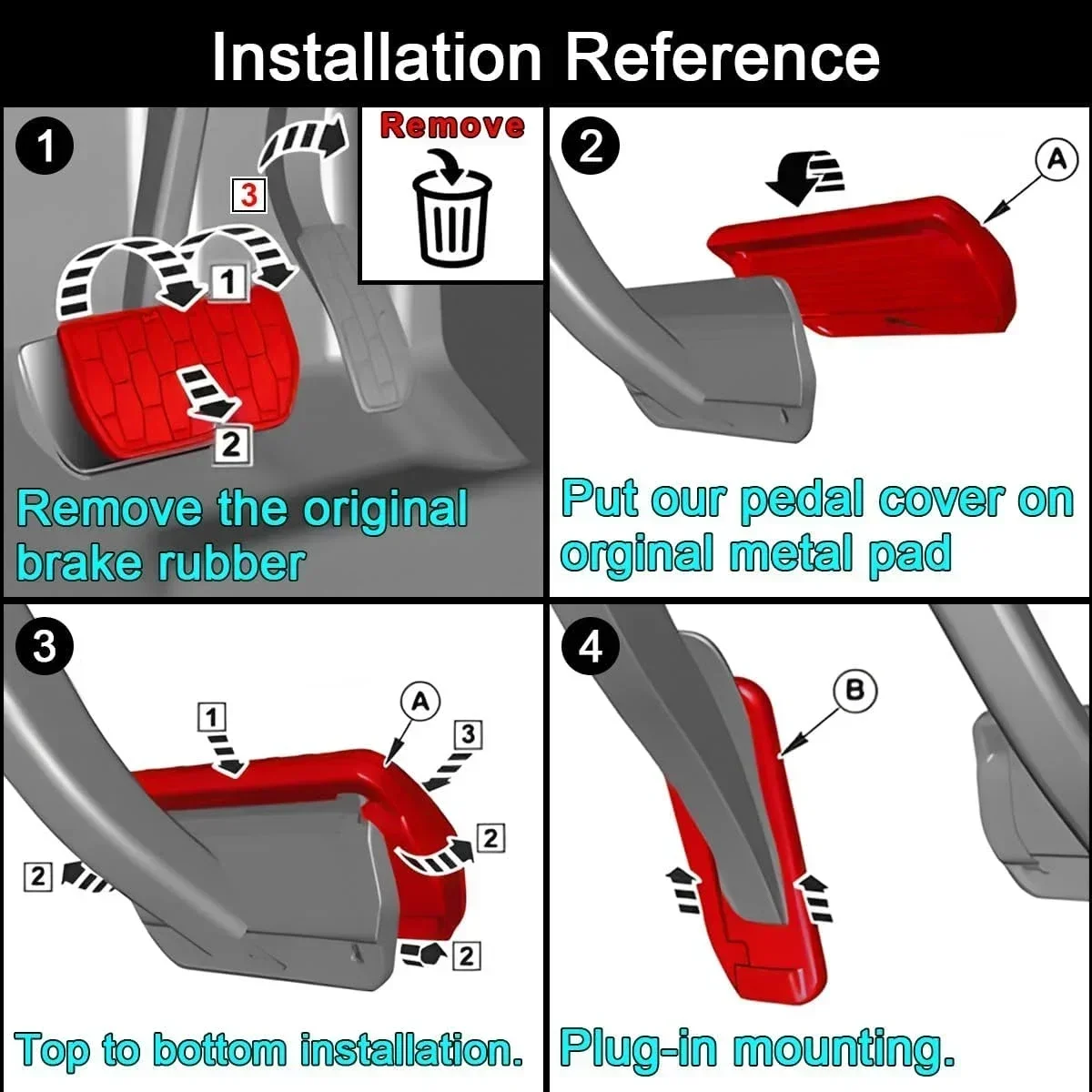 Brake Gas Pedal Pads,Auto No Drilling Accelerator Pedal Covers for Jeep 2018-2024 Wrangler JL/JLU,2020-2024 Gladiator JT-BLUE