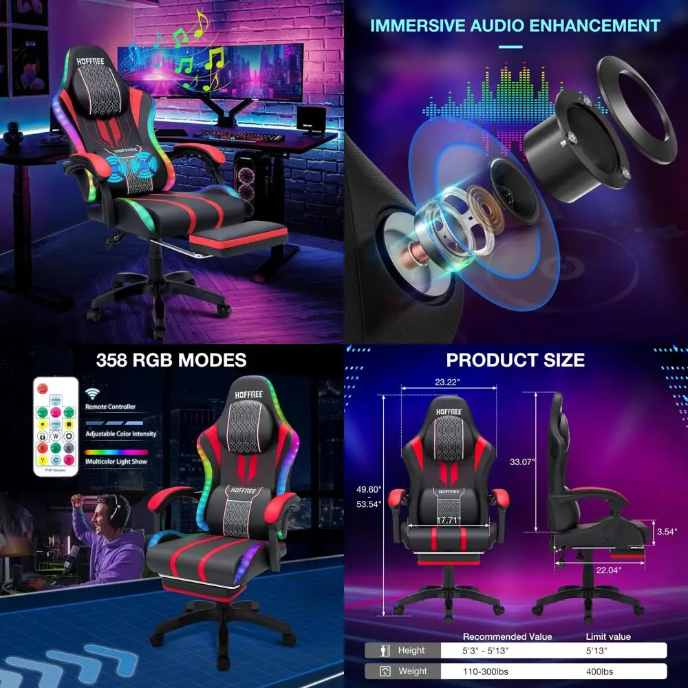 Led Gaming Chair Wi… - image