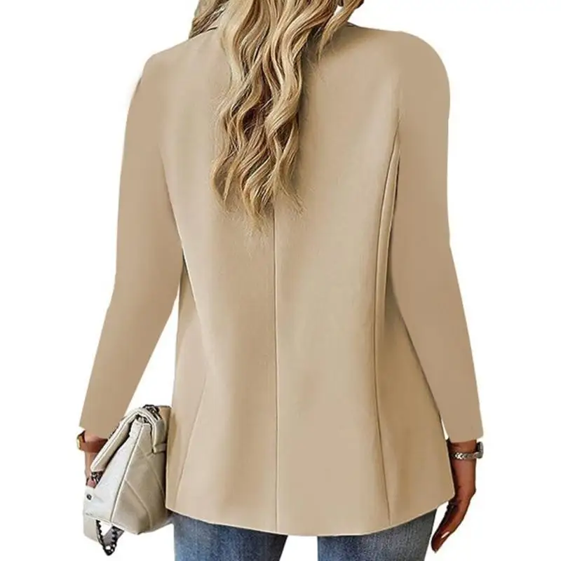 contemporain à manches longues pour femmes, couleur unie, tenue bureau, pratique en Polyester, d'automne, 652F