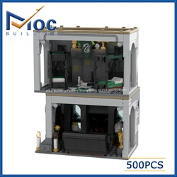 MOC Classic Movie Series Scene Modular Green Common Room And Dorms Model Building Blocks DIY Assemble Bricks Creative Toys Gifts
