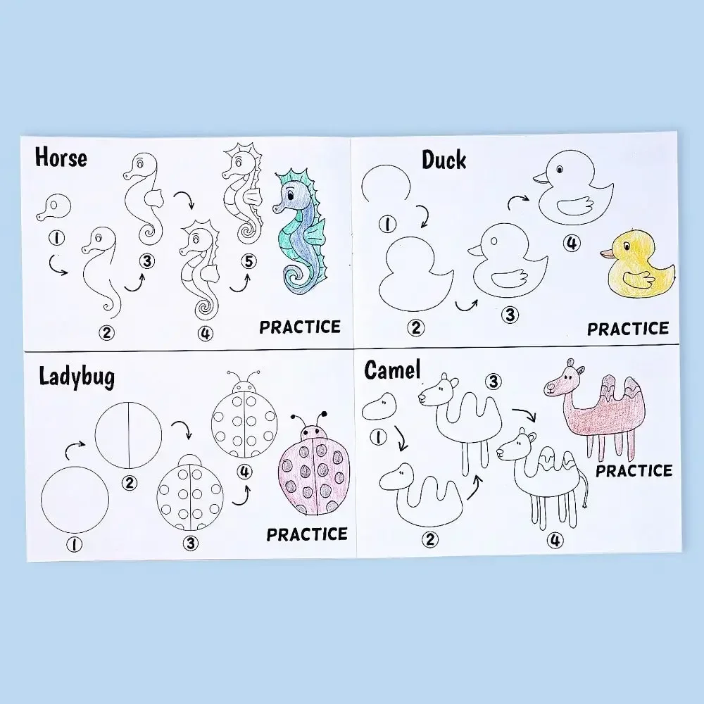 絵を描く方法絵画ブック楽しい落書き教育テーマぬり絵早期学習漫画シンプルな落書きスケッチブック