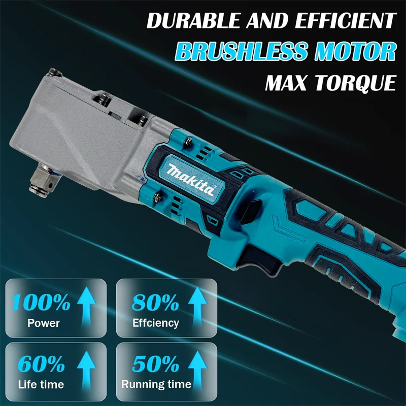 Makita 4800 RPM Haakse Sleutel Draadloze Elektrische Slagmoersleutel 90 Graden Ratelsleutel Voor 18 V Batterij