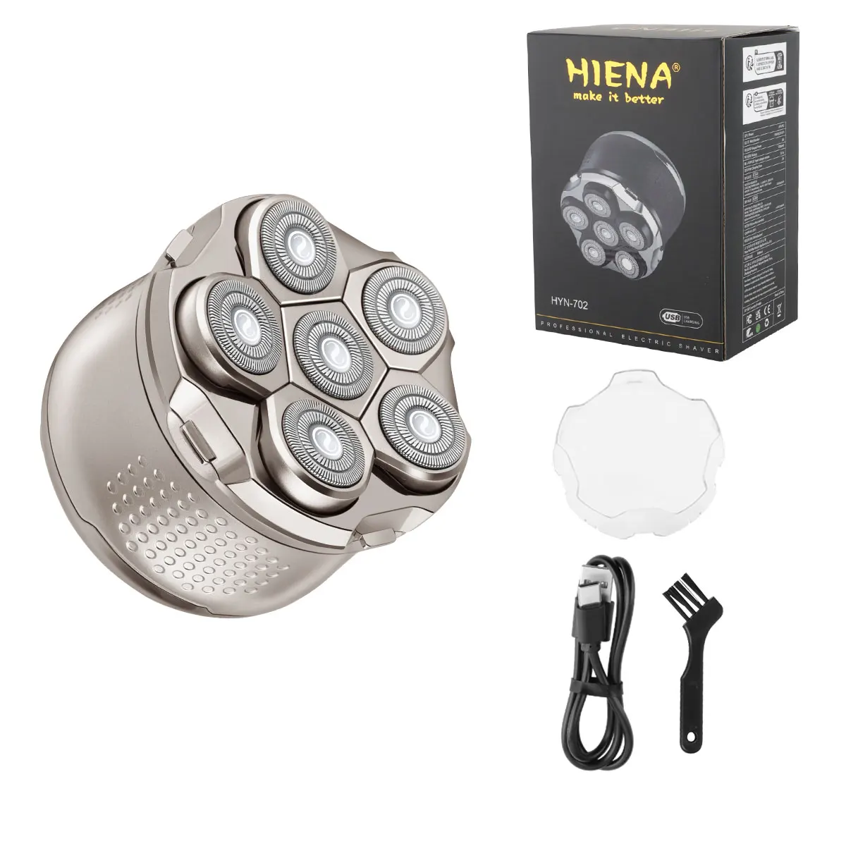 Электробритва IPX8 Водонепроницаемая технология для влажной и сухой уборки 6D Плавающая головка Быстрое бритье Магнитный дизайн Электробритва со светодиодным дисплеем