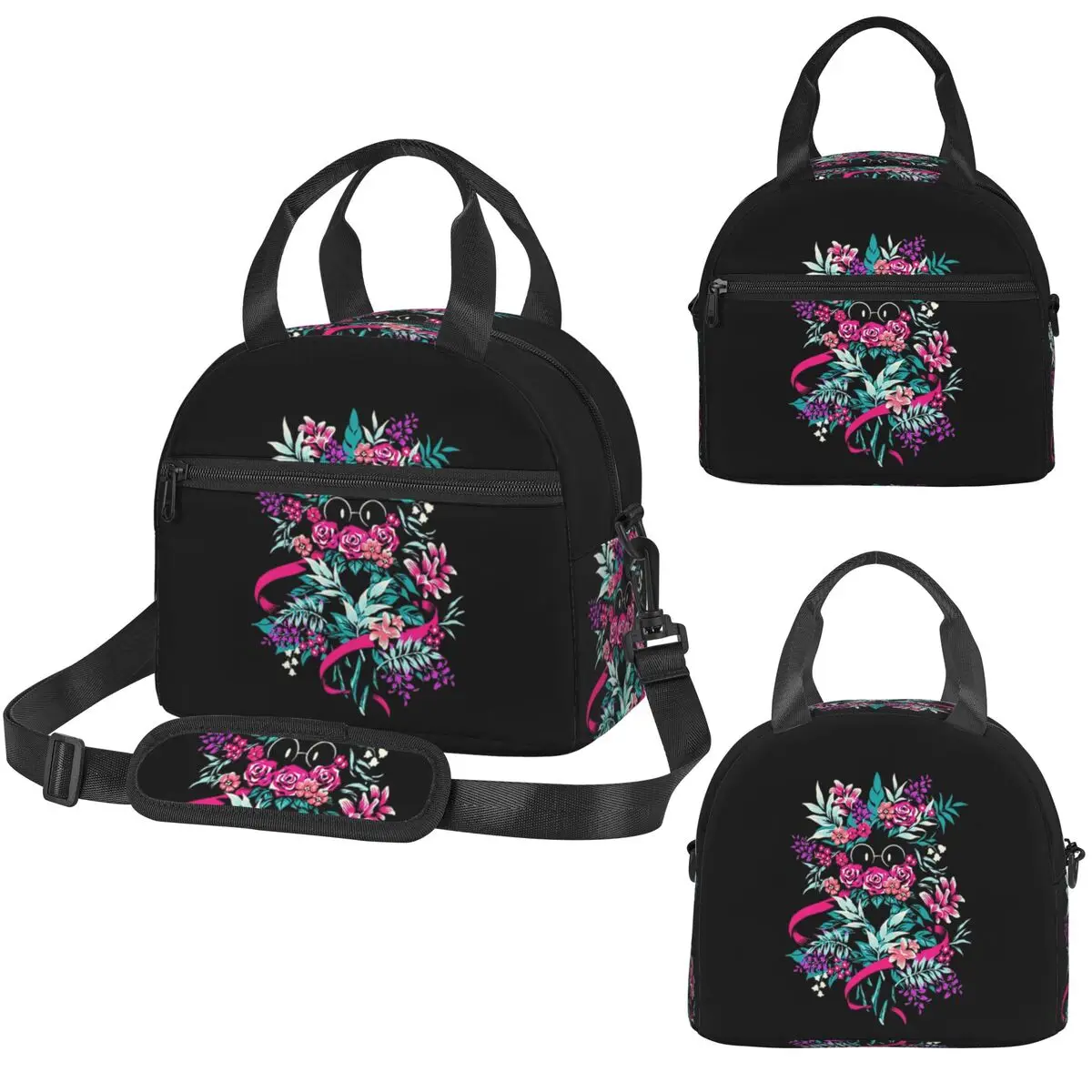 

Термосумка для обедов Deltarune Spamton Merch Ralsei с цветочным принтом для детей, школьный термоконтейнер, портативная сумка-холодильник для еды