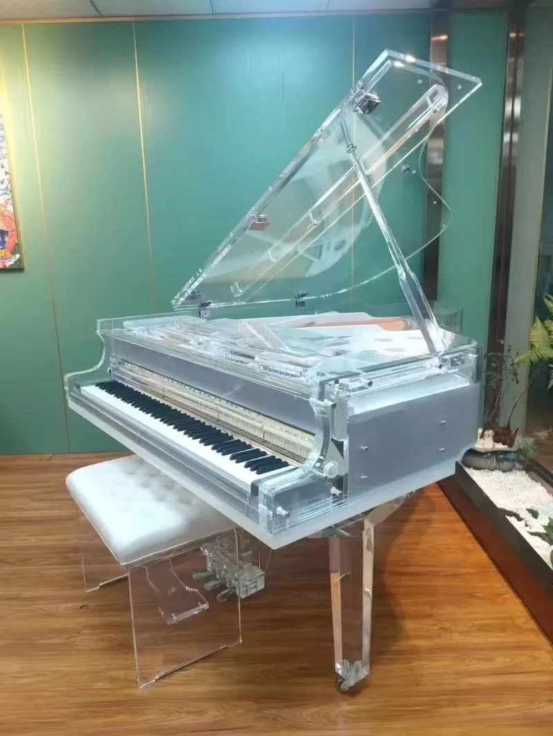 Grand Big Piano Latest Triangular Crystal Transparent Stage Home Professional Keyboard Playing Musical Instruments