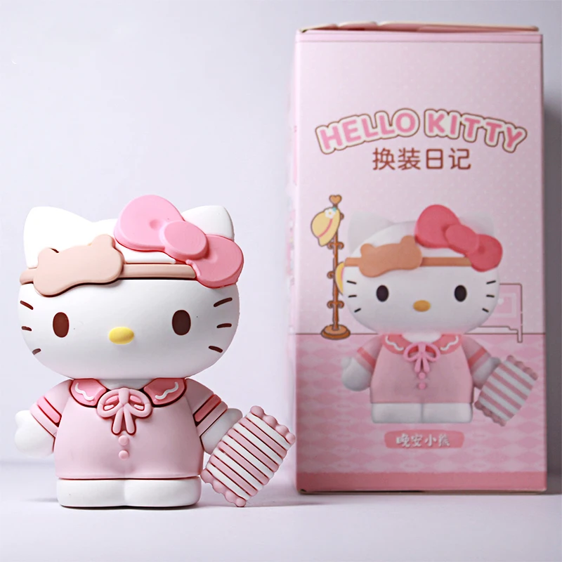 Autentyczna figurka Sanrio Hello Kitty w szkatułce niespodziance - seria Diary Dress-Up, styl "Sweet Companion", urocza figurka kolekcjonerska, ozdoba.