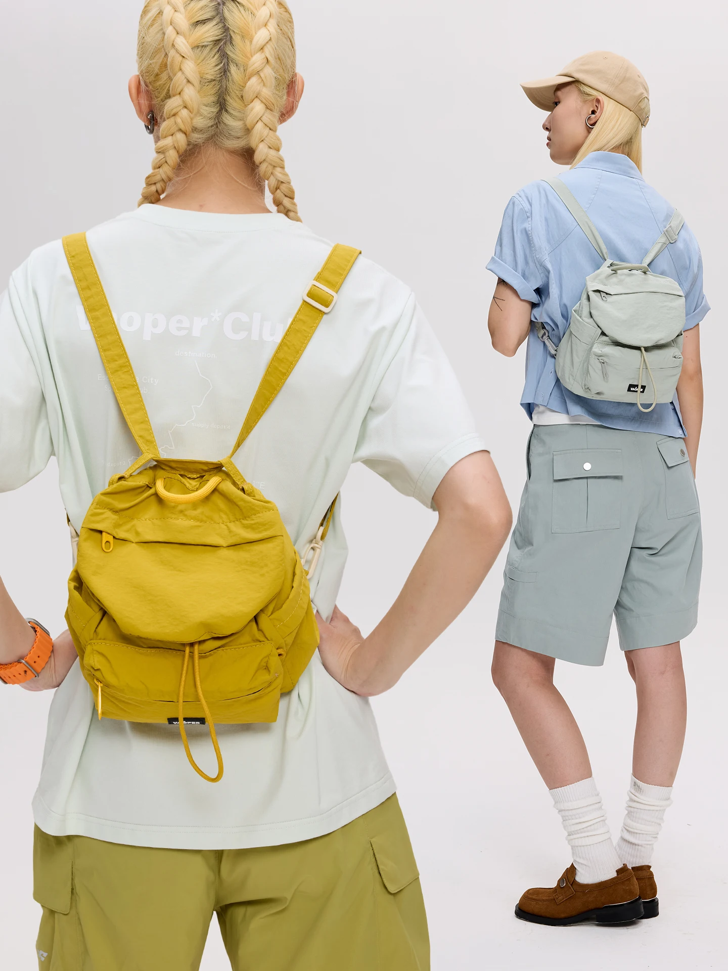 VAOPER Commuter Hiking Lightweight Crossbody Bag Double Shoulder Backpack Casual Simple Style Unisex Soft Handle Polyester Li...