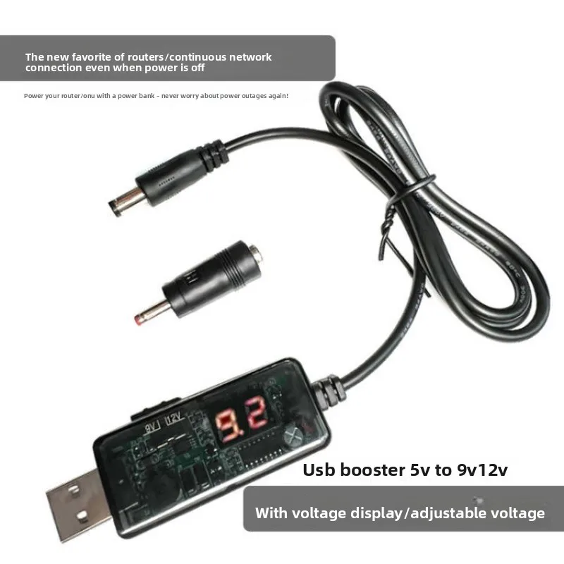 5V to 9V 12V USB Boost Cable DC 5.5/3.5mm Step Up Power Charging Line