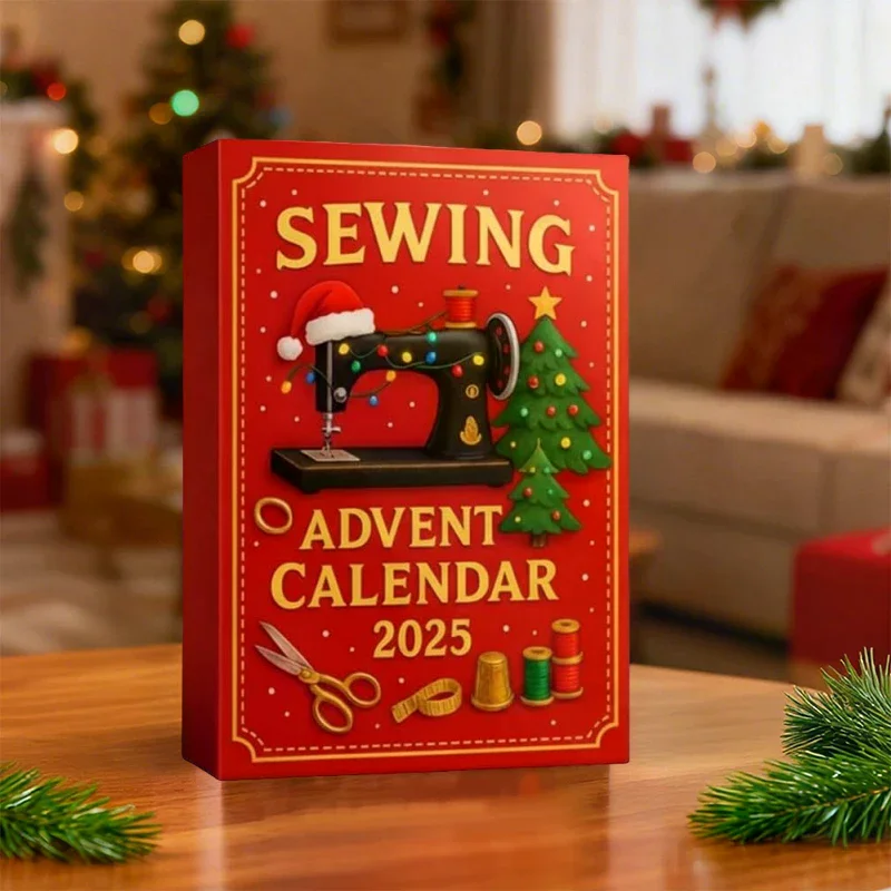 Sewing Advent Calendar 2025, 24-Day Christmas Countdown Surprise Box, 2D Acrylic Festive Hanging Decoration