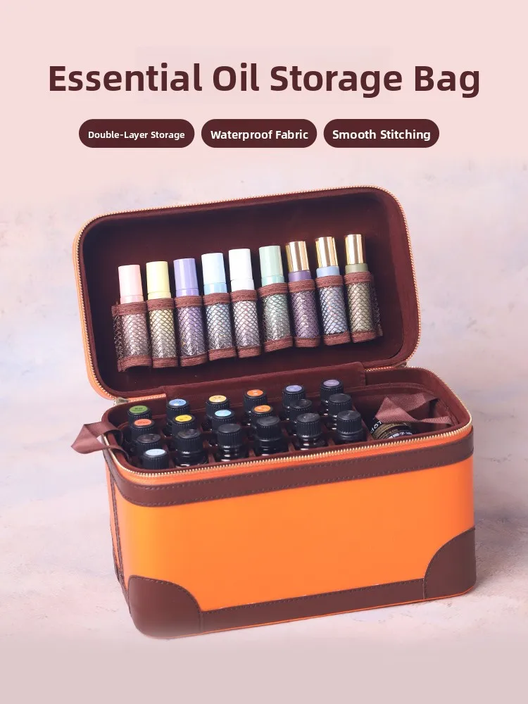 

Large Capaci ential Oil Storage Bag Portable oproof Roller Bottle Storage Box Handbag Lipsti Organizer aron Color
