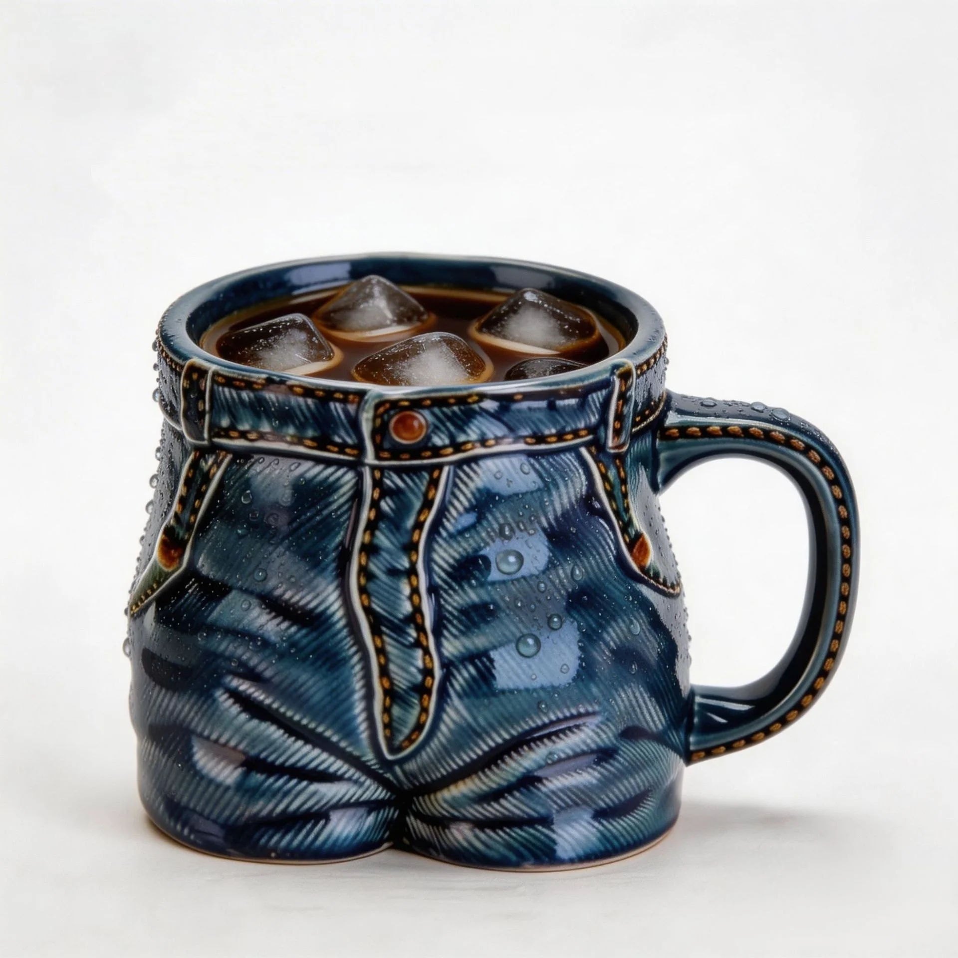 Novelty 3D Jeans Shape Ceramic Mug Creative Denim Coffee Cup Unique Pottery Beer Tea Water Mug Funny Gift Home Bar Drinkware