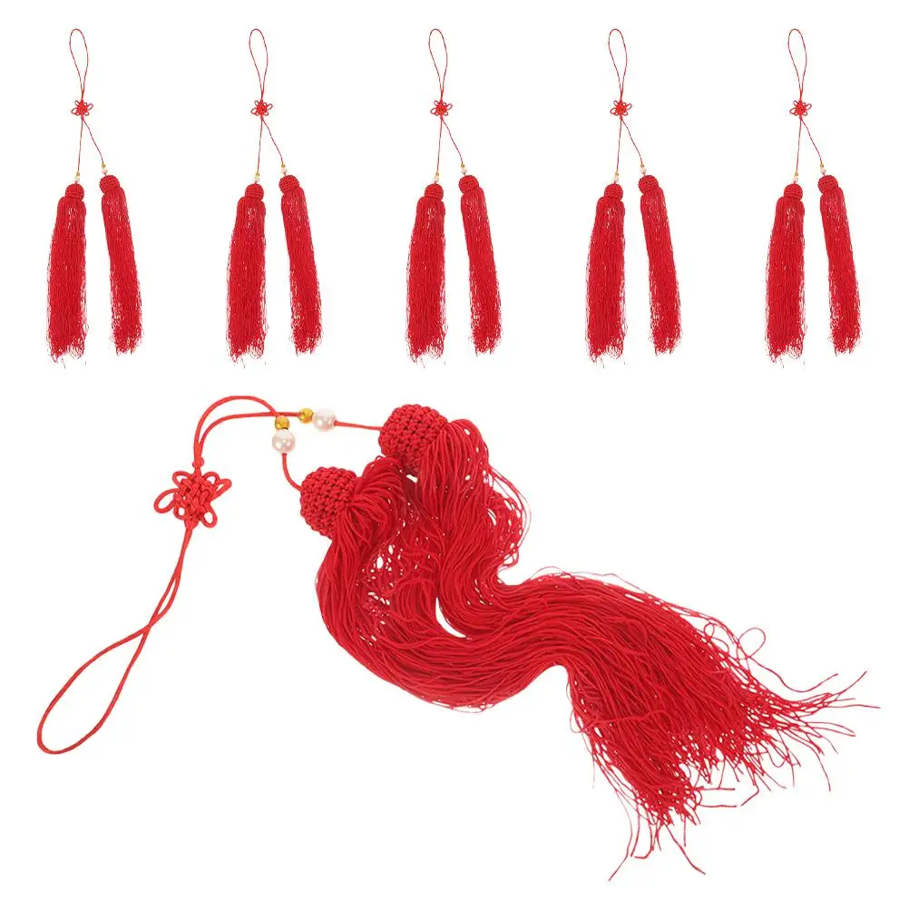 

6 Pcs Tassel Bright Color Hanging Fitness Cloth Pendant Bright Tassel Pendant Tai Chi Spike Accessories