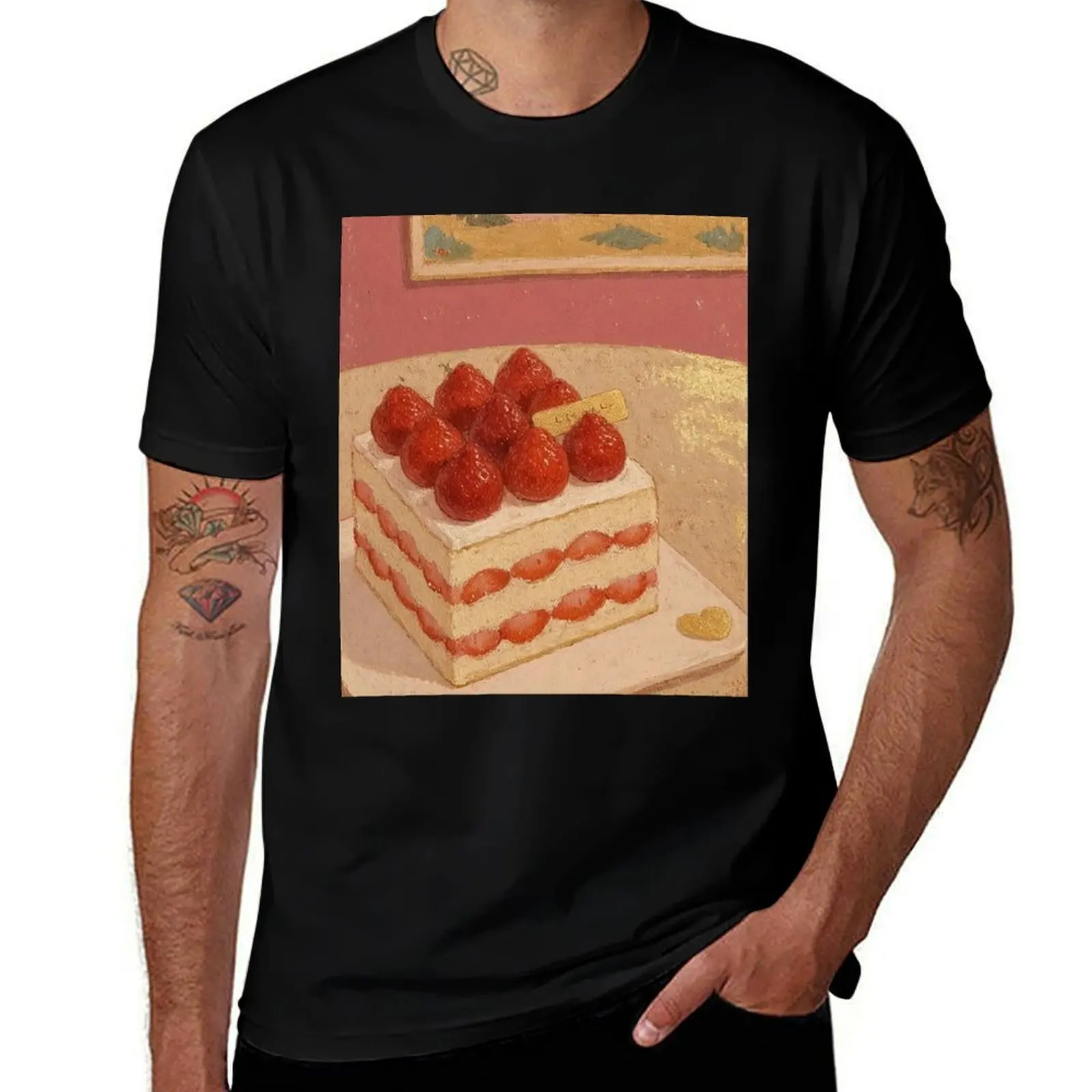 

Vintage Strawberry Cake- Art T-Shirt vintage graphic tee affliction shirts luxury designer plain white t shirts men