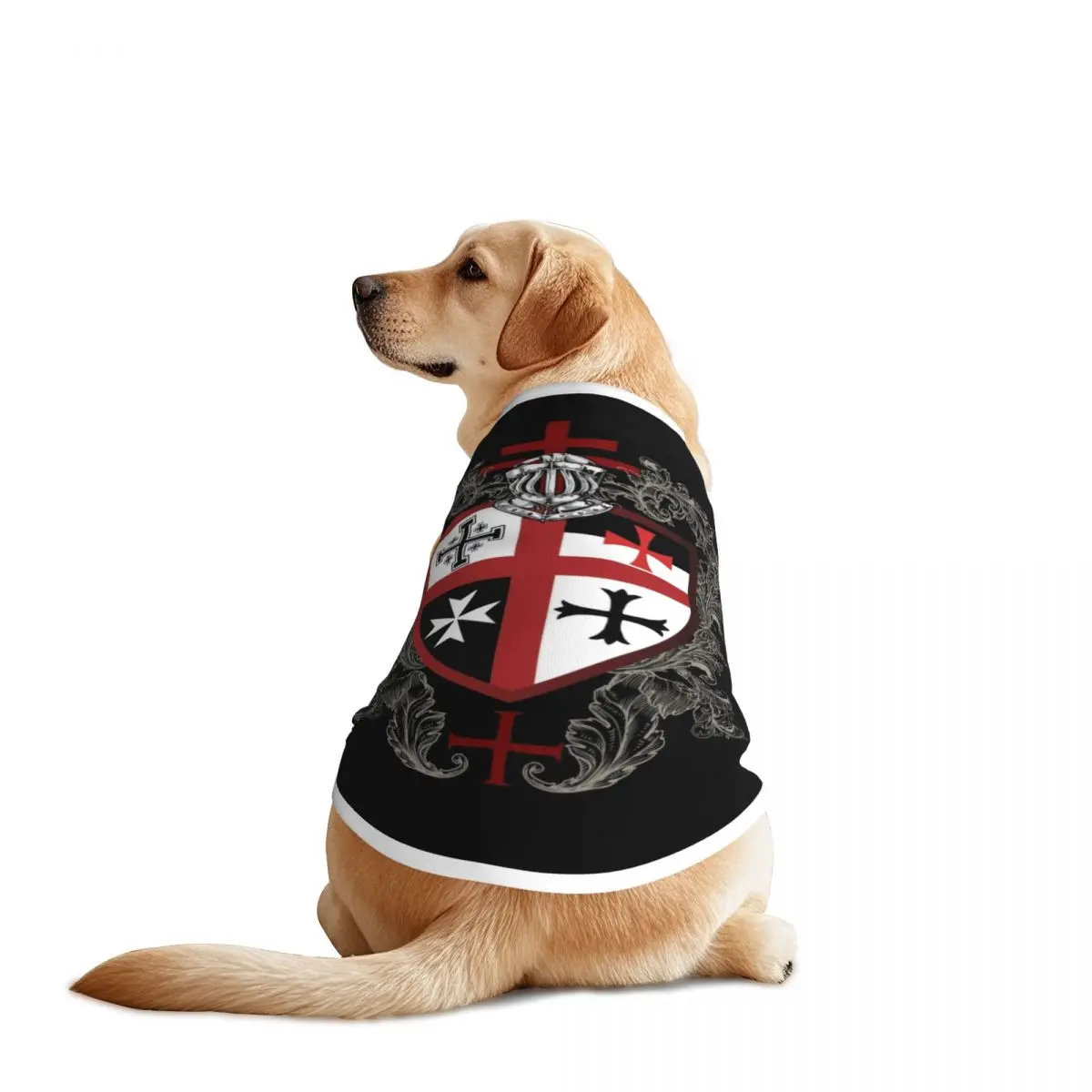 Caballeros templarios escudo cruzado símbolo chalecos para mascotas emblema Medieval orden secreta chaqueta fina para cachorros ropa para mascotas accesorios para perros